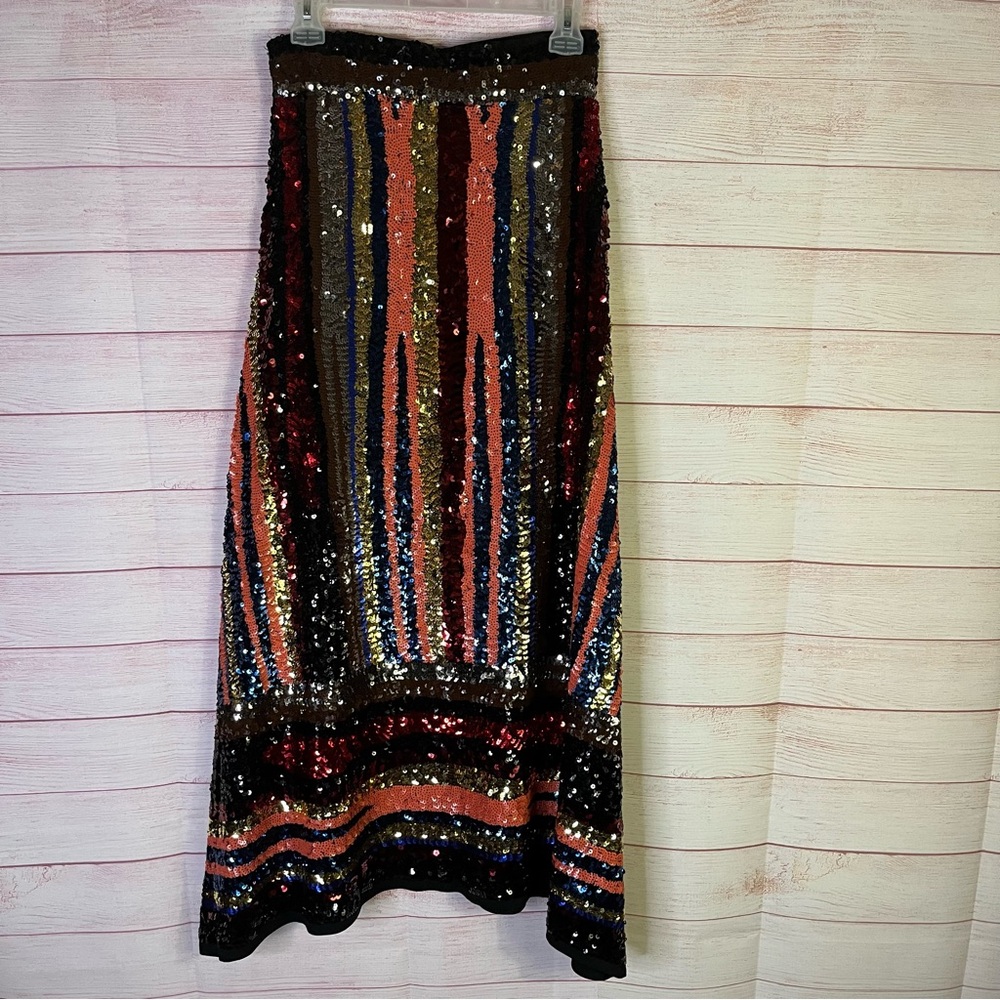 Zara Knit Multi Color Sequins‎ Skirt Size Small - Picture 4 of 7
